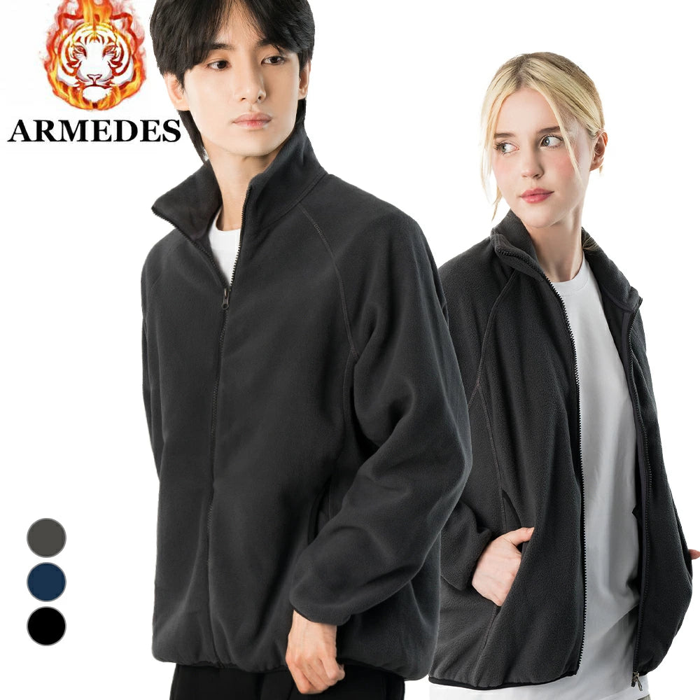 ARMEDES アルメデス 男女兼用 フリース ラグラン ジップアップジャケット 防寒 あったか 軽量 長袖 アウター メンズ レディース ユニセックス 秋冬 部屋着 アウトドア AR608