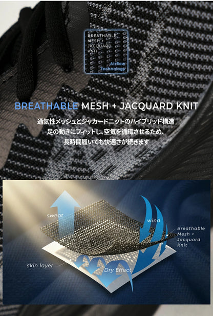 ランニングシューズ メンズ 超軽量 疲れにくい スニーカー アルメデス 【驚きの通気性】 ウォーキングシューズ 運動靴 メッシュ ジム ジョギング 黒 クッション 滑り止め 幅広 おしゃれ 通勤 通学 AR2003