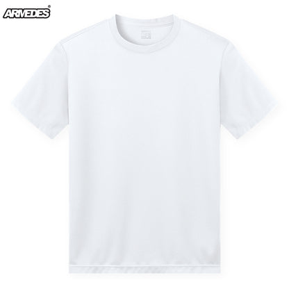 送料無料 ARMEDES アルメデス ハニカム 半袖Tシャツ 接触冷感 テックフィット 吸汗速乾 メンズ オールシーズン インナー S-3XL | アンダーウェア トレーニングウェア フィットネス ジム ランニング ネコポス ポイント消化